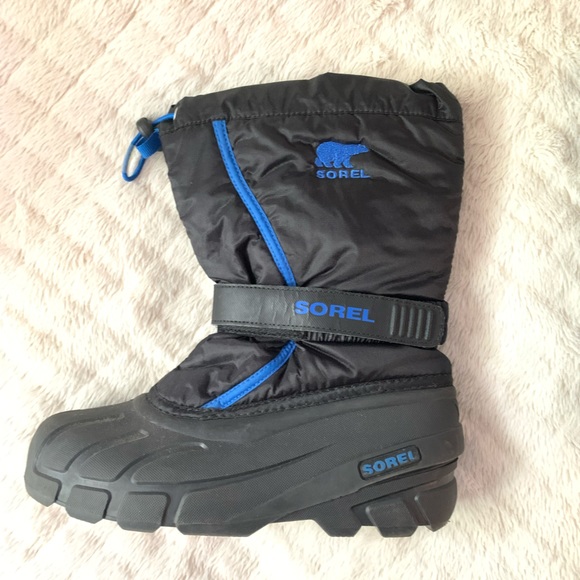 Youth Sorel Black Snow Boots Size 5 - Picture 5 of 11
